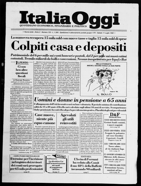 Italia oggi : quotidiano di economia finanza e politica